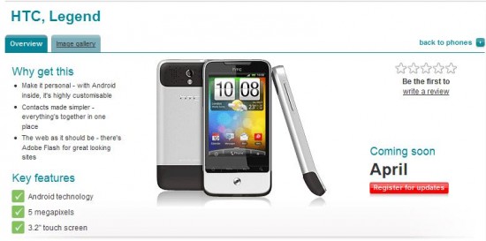 HTC Legend - Vodafone HTC Legend - Vodafone