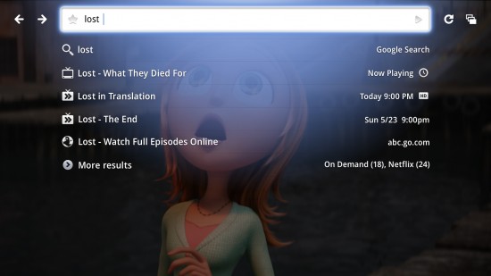 Google TV Quick Search Results Google TV Quick Search Results
