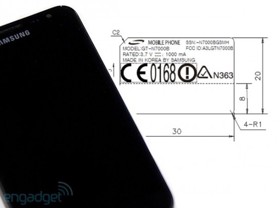 gal-note-2 gal note 2 550x412 Did the 5 inch Samsung Galaxy Note just pass through FCC for AT&T?