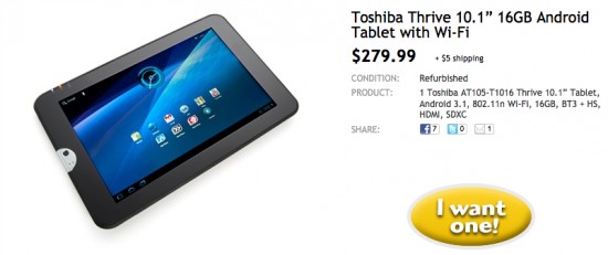 Toshiba Thrive refurb