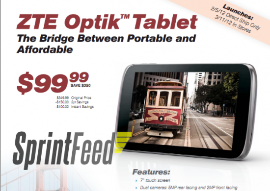 ZTE Optik Tablet