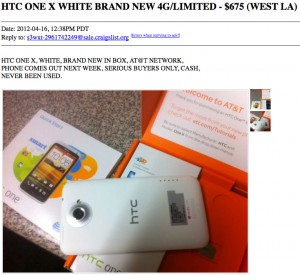 HTC One X ATT Craigslist