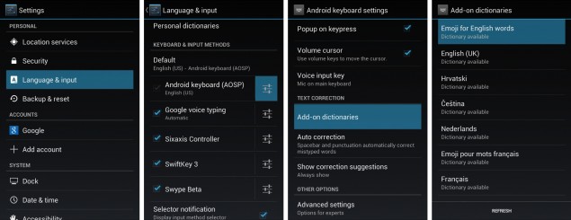 Android 4.1 Jelly Bean emoji walkthrough