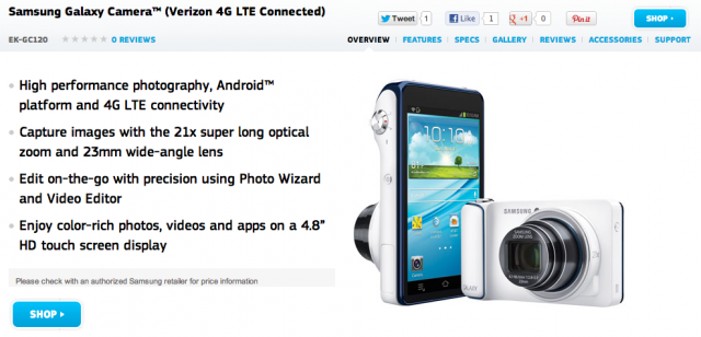 Samsung Galaxy Camera Verizon Wireless