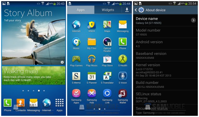 Samsung Galaxy S4 Android 4.3