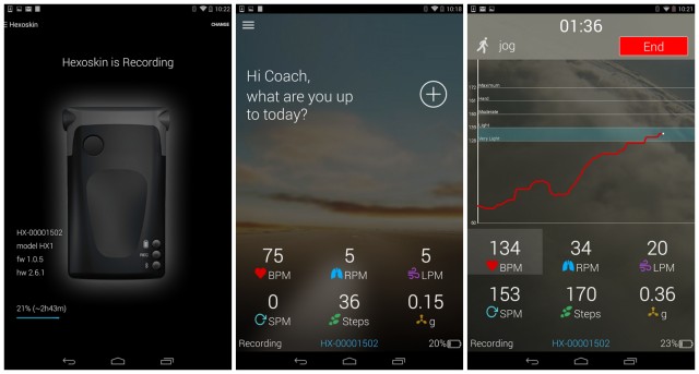 Hexoskin app for Android