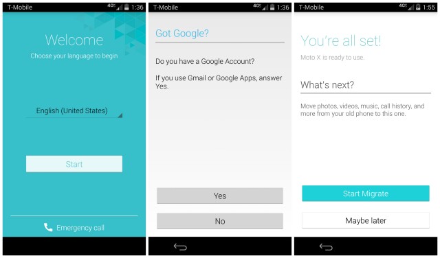 Moto X 2014 Setup Wizard