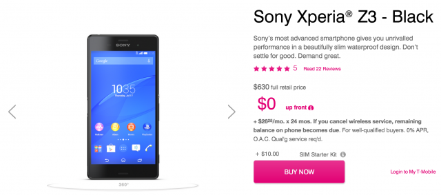 Sony Xperia Z3 T-Mobile
