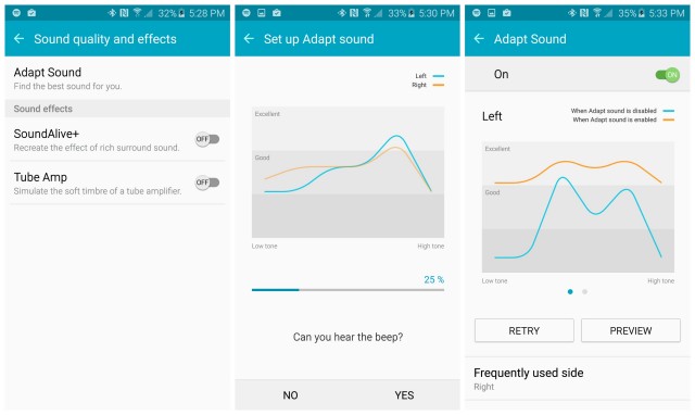 Samsung Galaxy S6 Adapt Sound setup