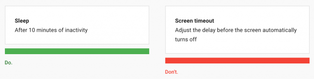 android settings writing guidelines