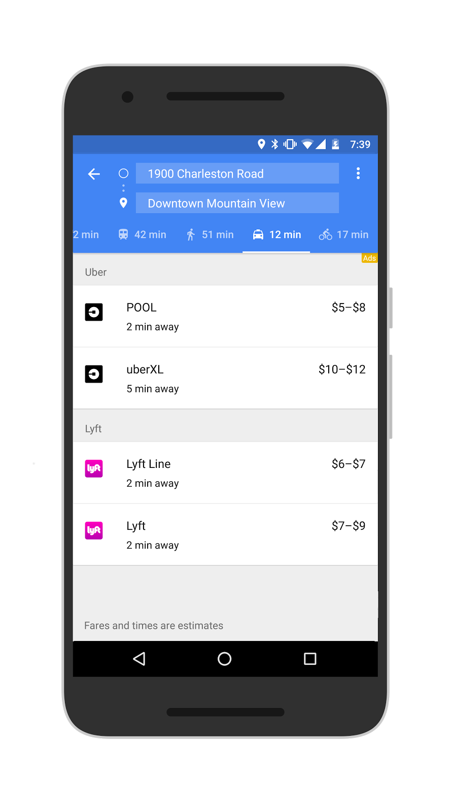 Google Maps now shows you estimates for Lyft and Gett ...