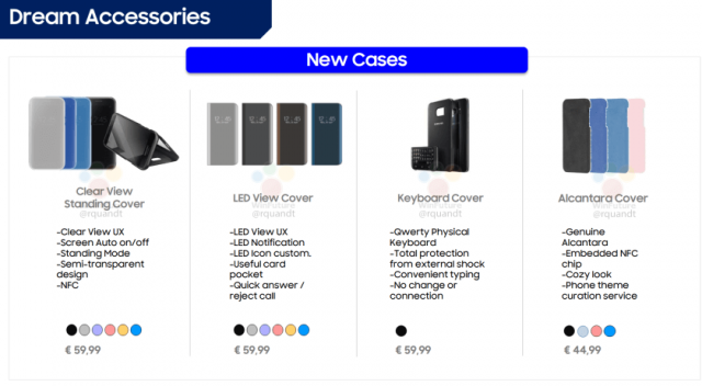 Accessori Samsung Galaxy S8 disponibili in vari colori