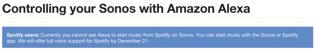 The Sonos One will let Alexa control your Spotify playlists later this year